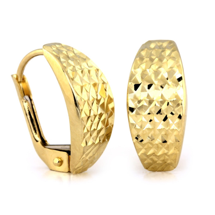 Kolczyki złote 585 eleganckie diamentowane przecinki angielskie zapięcie Kolczyki złote 585 eleganckie diamentowane przecinki angielskie zapięcie