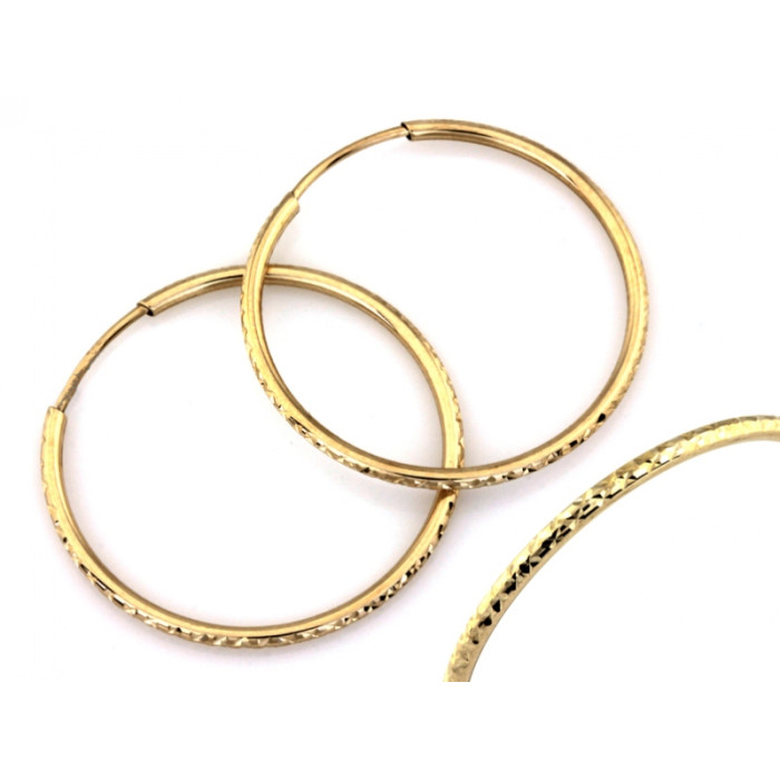 Złote kolczyki 375 koła szarniry 28mm eleganckie na prezent 9k Złote kolczyki 375 koła szarniry 28mm eleganckie na prezent 9k