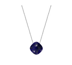 Srebrny naszyjnik 925 kamień lapis lazuli poduszka