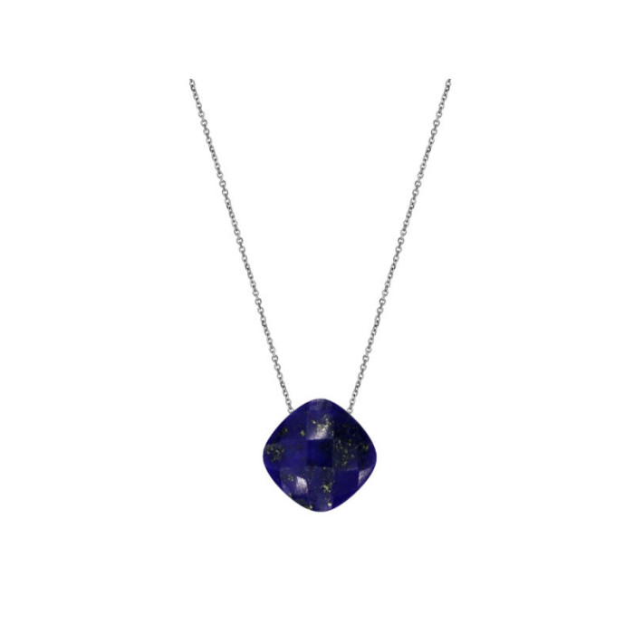 Srebrny naszyjnik 925 kamień lapis lazuli poduszka Srebrny naszyjnik 925 kamień lapis lazuli poduszka