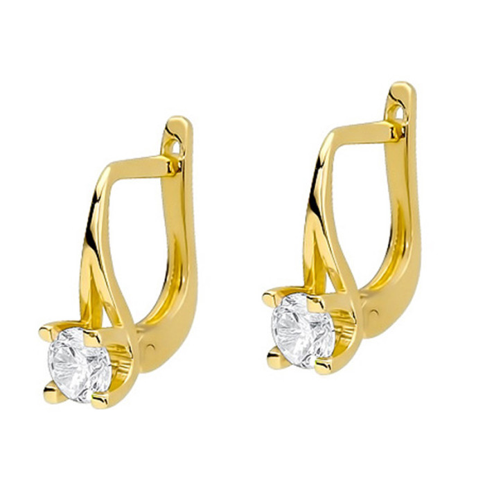 Złote kolczyki 585 angielskie zapięcie Diamenty Złote kolczyki 585 angielskie zapięcie Diamenty