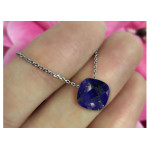 Srebrny naszyjnik 925 kamień lapis lazuli poduszka