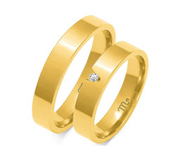 Obrączka ślubna złota 585 z diamentami