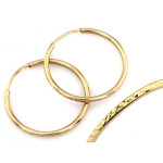 Kolczyki złote 375 diamentowe koła 23mm szarniry na prezent