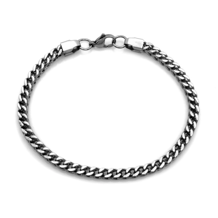 Bransoletka ze stali chirurgicznej gruba o splocie lisi ogon unisex Bransoletka ze stali chirurgicznej gruba o splocie lisi ogon unisex