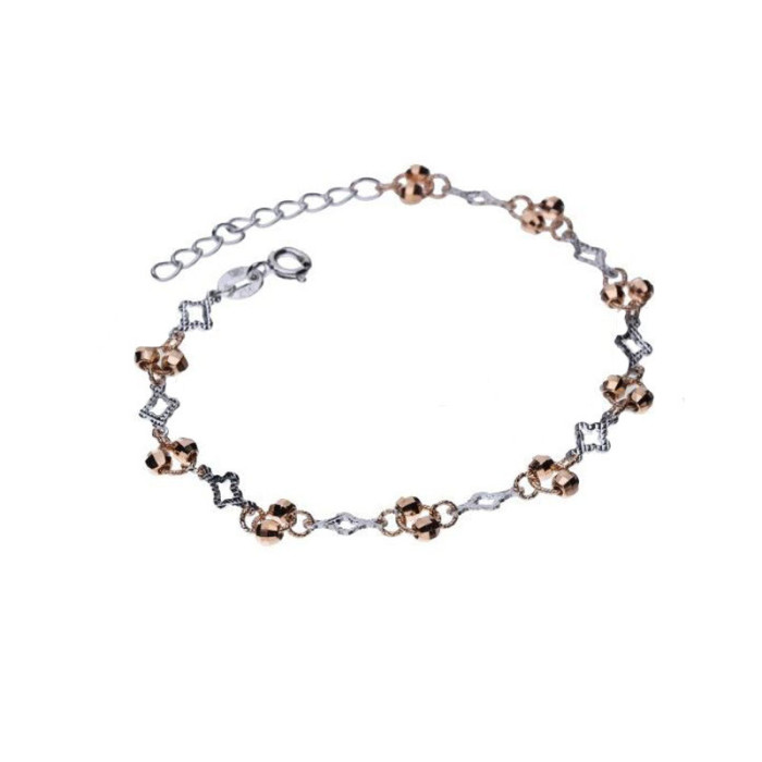 Srebrna złocona bransoletka 925 z kuleczkami 2,55g Srebrna złocona bransoletka 925 z kuleczkami 2,55g