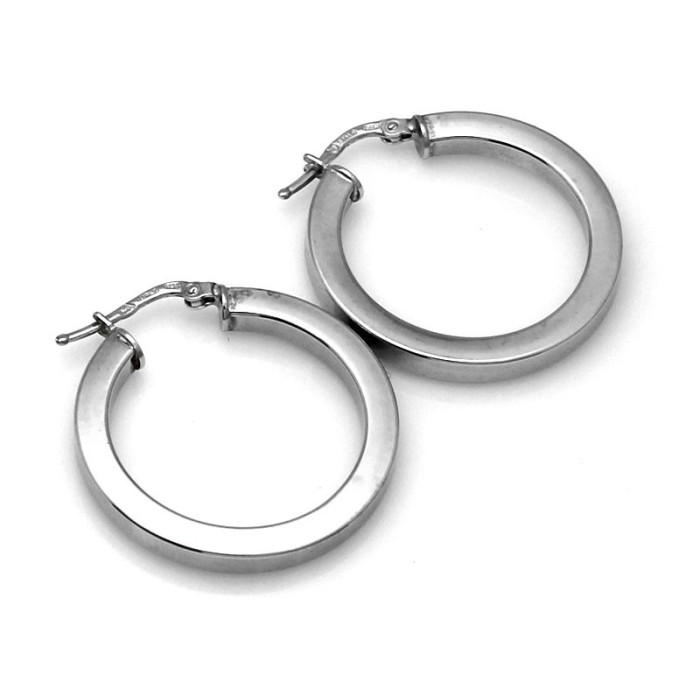 Srebrne kolczyki wiszące 925 gładkie koła angielskie 38mm Srebrne kolczyki wiszące 925 gładkie koła angielskie 38mm