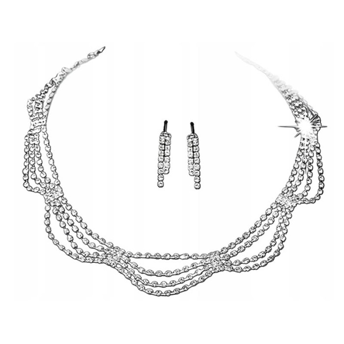 Bogaty komplet biżuterii choker kolczyki Bogaty komplet biżuterii choker kolczyki