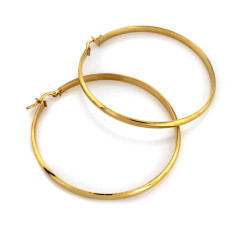 Wiszące srebrne kolczyki 925 złocone koła klasyczne ponadczasowe 48mm