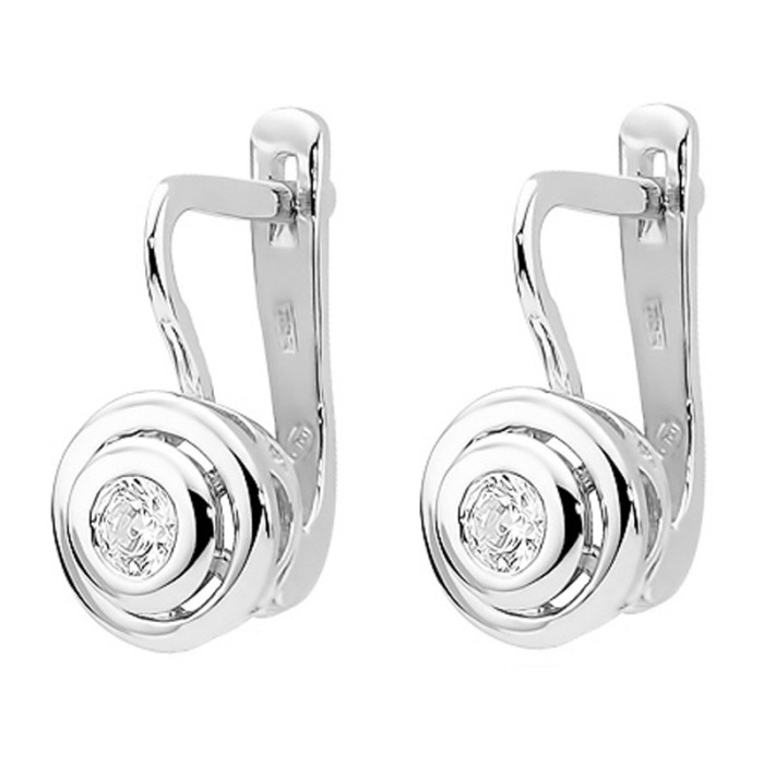 Złote kolczyki 585 białe diamenty brylanty Złote kolczyki 585 białe diamenty brylanty