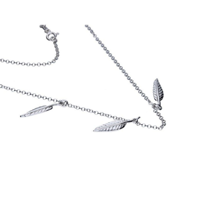 Srebrny naszyjnik 925 choker piórka 3,60g Srebrny naszyjnik 925 choker piórka 3,60g