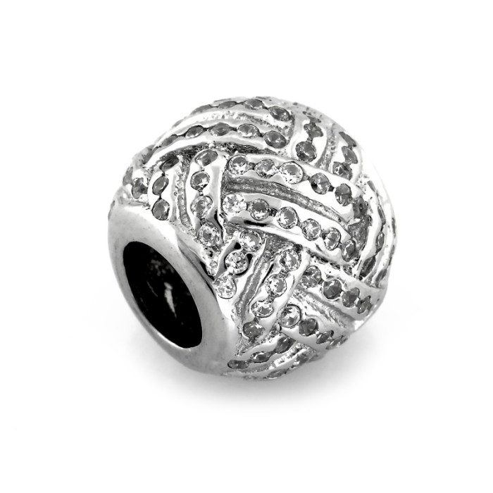 Srebrna zawieszka 925 charms beads z cyrkoniami Srebrna zawieszka 925 charms beads z cyrkoniami