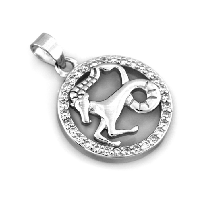 Zawieszka srebrna 925 znak zodiaku baran zdobiony cyrkoniami Zawieszka srebrna 925 znak zodiaku baran zdobiony cyrkoniami