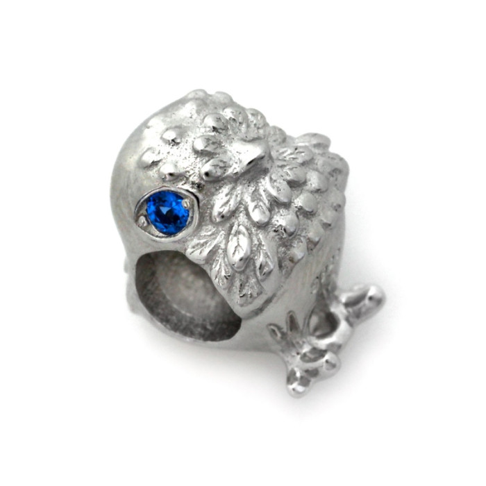Srebrny charms do bransoletki 925 ptak z niebieskimi oczkami beads Srebrny charms do bransoletki 925 ptak z niebieskimi oczkami beads