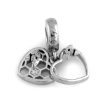 Beads charms srebrna zawieszka 925 do bransoletki dwa serca z plastrem miodu i pszczółką