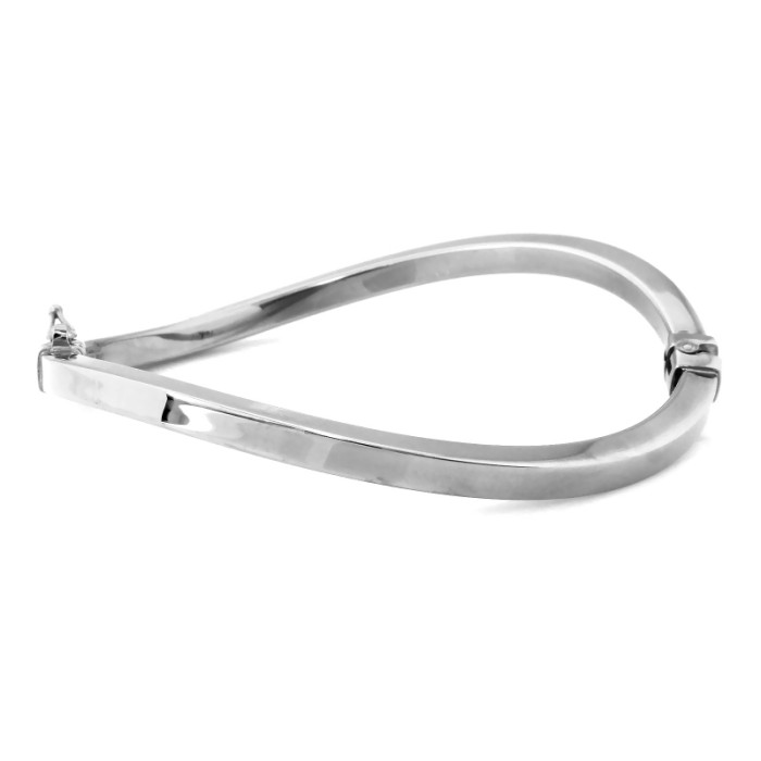 Bransoletka srebrna błyszcząca bangle 925 asymetryczny wzór Bransoletka srebrna błyszcząca bangle 925 asymetryczny wzór