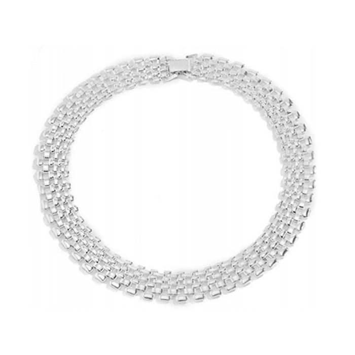 Szeroki elegancki naszyjnik a'la choker z połączonych blaszek idealny na prezent Szeroki elegancki naszyjnik a'la choker z połączonych blaszek idealny na prezent
