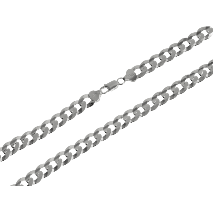 Srebrny łańcuszek 925 męski masywny o splocie diamentowanej pancerki  60 cm