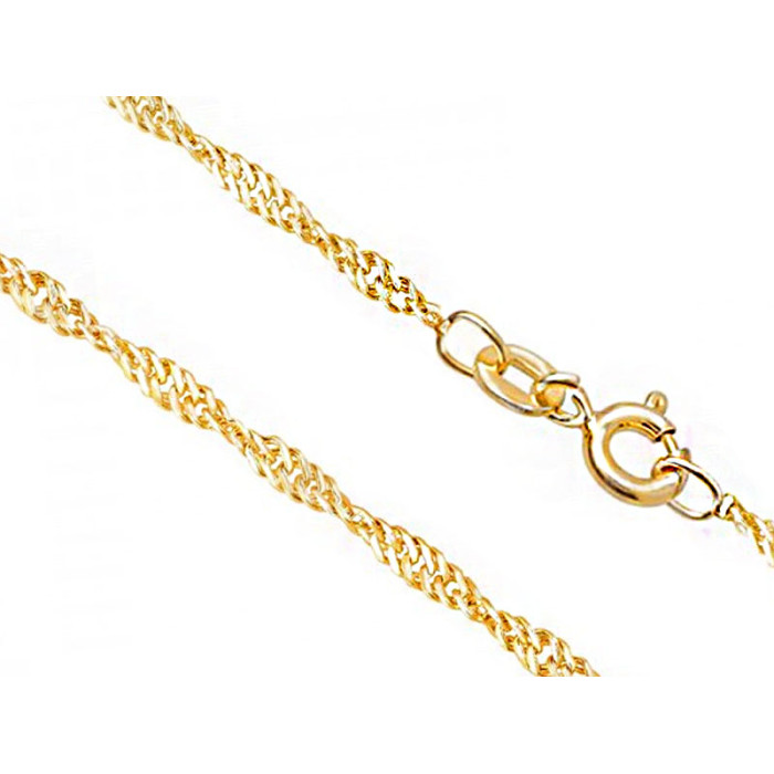 Złoty łańcuszek 585 elegancki silny splot singapur 50 cm Złoty łańcuszek 585 elegancki silny splot singapur 50 cm