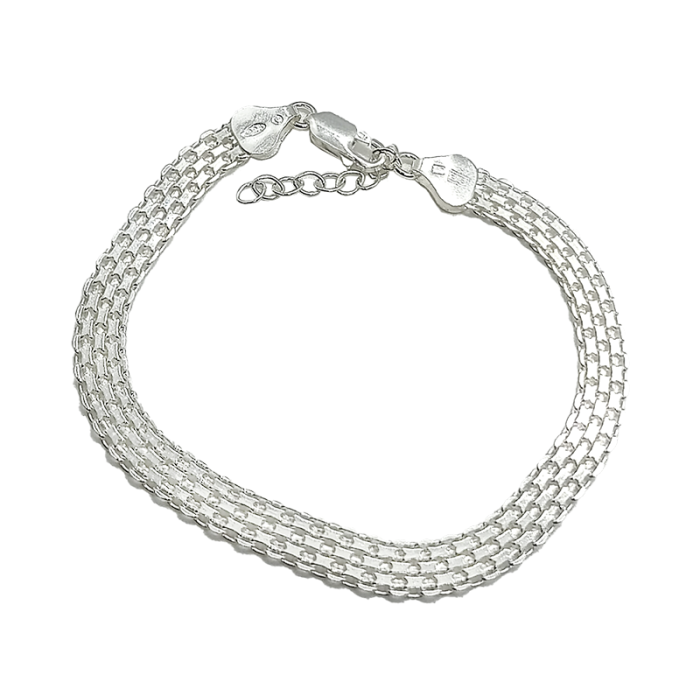 Srebrna bransoletka 925 damska elegancki splot bismark Srebrna bransoletka 925 damska elegancki splot bismark
