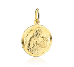 Medalik złoty święty Franciszek
