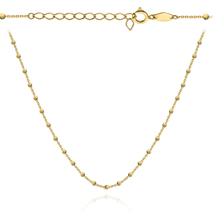 Naszyjnik złoty 585 z kulkami diamentowanymi 47+3cm Naszyjnik złoty 585 z kulkami diamentowanymi 47+3cm