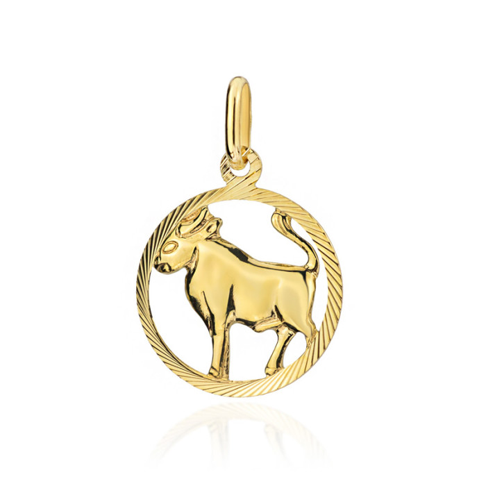 Zawieszka złota 585 14kt znak zodiaku BYK modny wisiorek na prezent Zawieszka złota 585 14kt znak zodiaku BYK modny wisiorek na prezent