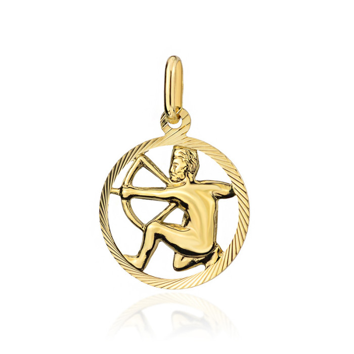 Zawieszka złoty 585 14kt znak zodiaku STRZELEC ażurowy wisiorek na łańcuszek prezent Zawieszka złoty 585 14kt znak zodiaku STRZELEC ażurowy wisiorek na łańcuszek prezent
