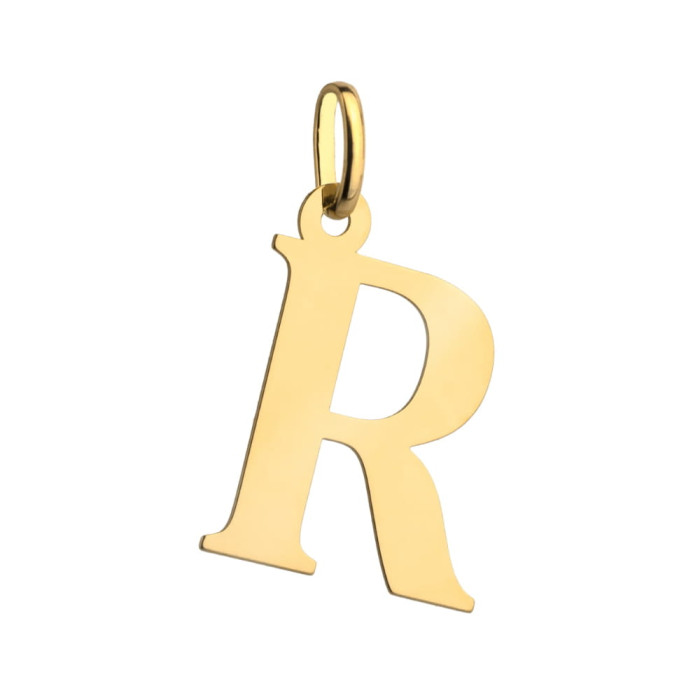 Zawieszka złota 585 14kt literka R symbol imienia płaska literka na łańcuszek