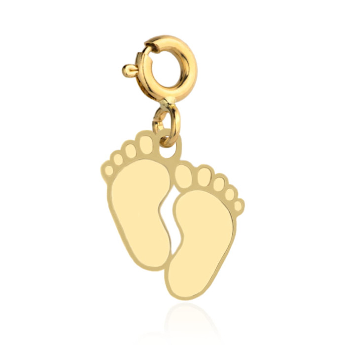 Zawieszka złota 585 14kt charms stópki dziecka wisiorek do bransoletki prezent dla Mamy Zawieszka złota 585 14kt charms stópki dziecka wisiorek do bransoletki prezent dla Mamy
