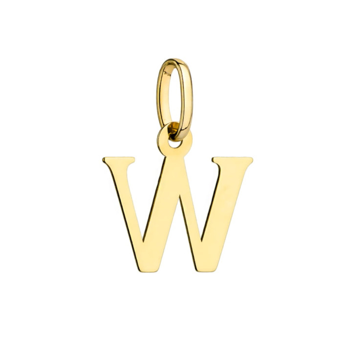 Zawieszka złota 585 14kt literka W wisiorek symbol imienia na łańcuszek Zawieszka złota 585 14kt literka W wisiorek symbol imienia na łańcuszek