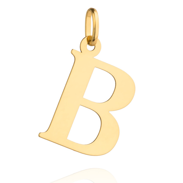 Złota zawieszka 585 14kt literka B symbol imienia gładka błyszcząca na łańcuszek na prezent Złota zawieszka 585 14kt literka B symbol imienia gładka błyszcząca na łańcuszek na prezent