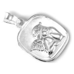 SREBRNY MEDALIK 925 KWADRATOWY Z ANIOŁKIEM 1,75 g