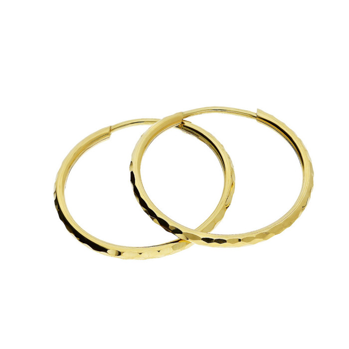 Złote kolczyki wiszące 375 kółeczka diamentowane 25 mm 1,19 g Złote kolczyki wiszące 375 kółeczka diamentowane 25 mm 1,19 g