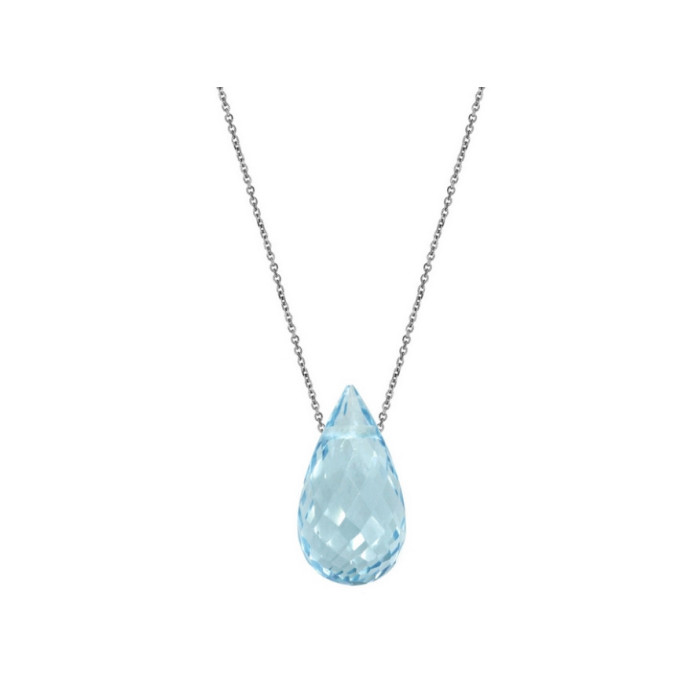 Srebrny naszyjnik 925 kropla kamień Topaz Sky blue Srebrny naszyjnik 925 kropla kamień Topaz Sky blue