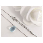 Srebrny naszyjnik 925 kropla kamień Topaz Sky blue