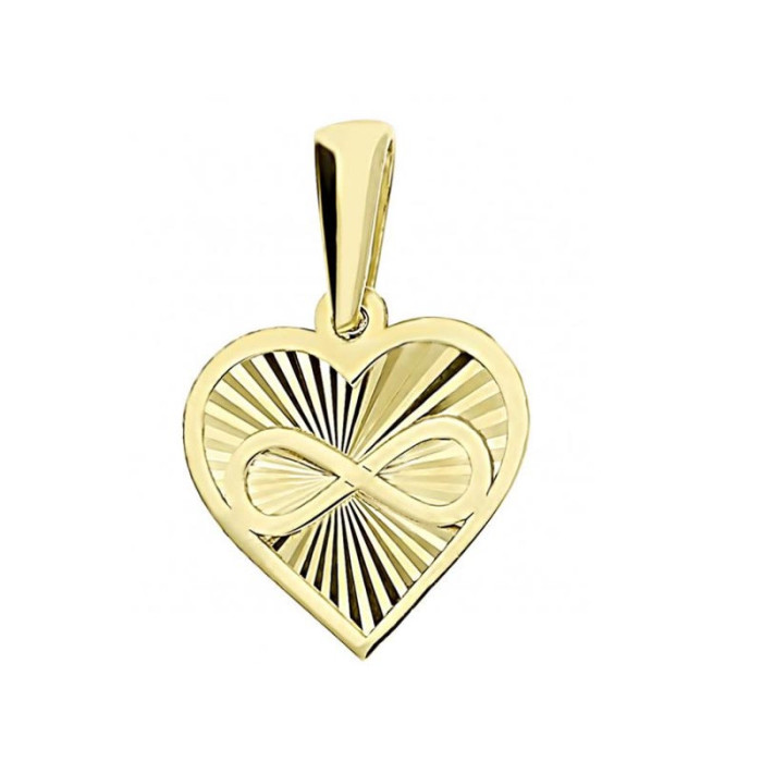Złota przywieszka 585 serce diamentowane z infinity 14kt serduszko z nieskończnością Złota przywieszka 585 serce diamentowane z infinity 14kt serduszko z nieskończnością