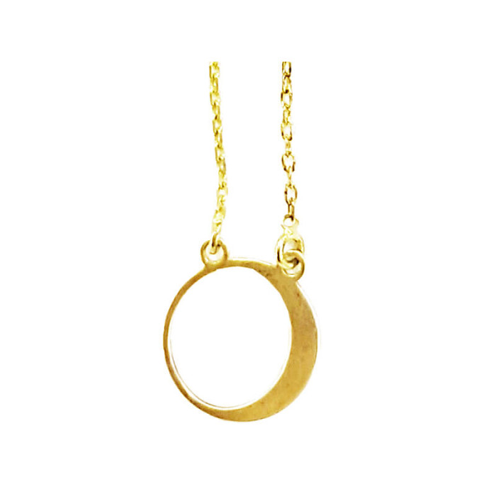 Srebrny pozłacany naszyjnik 925 ring kontur Srebrny pozłacany naszyjnik 925 ring kontur