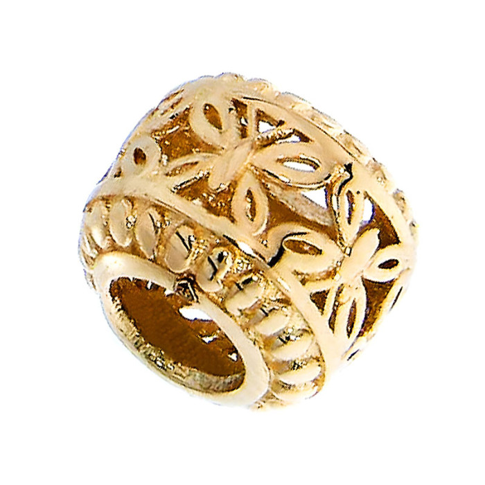 Złoty beads 585 ażurowa przywieszka ze złota 14kt do bransoletki z motylkami Złoty beads 585 ażurowa przywieszka ze złota 14kt do bransoletki z motylkami