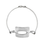 Bransoletka ze srebra 925 sztywna bangle z prostokątną ozdobą