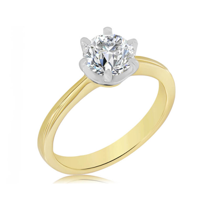 Pierścionek w dwóch kolorach złota 585 zaręczynowy z diamentem 14K Pierścionek w dwóch kolorach złota 585 zaręczynowy z diamentem 14K