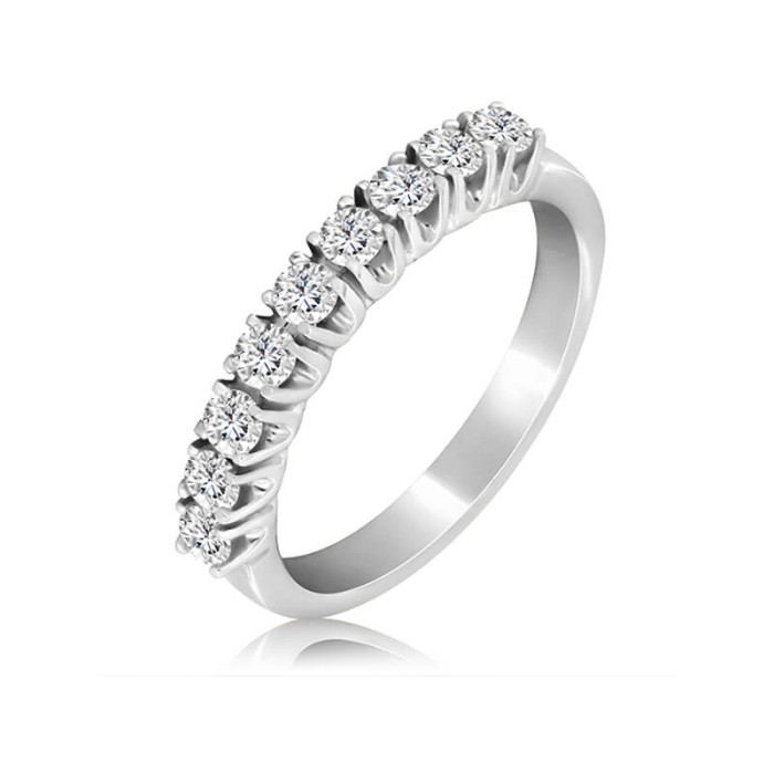 Nowoczesny pierścionek z białego złota 585 z diamentami Nowoczesny pierścionek z białego złota 585 z diamentami