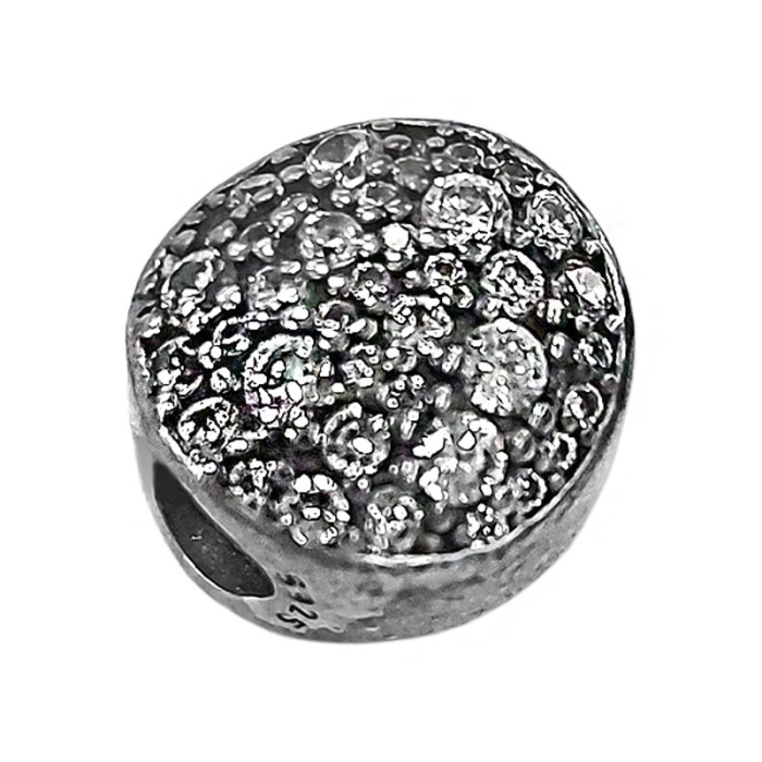 Srebrna zawieszka 925 do bransoletki beads kółeczko z białymi cyrkoniami na prezent kółko Srebrna zawieszka 925 do bransoletki beads kółeczko z białymi cyrkoniami na prezent kółko