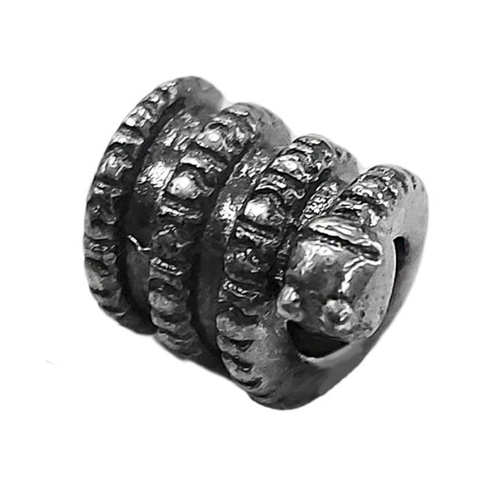 Srebrna zawieszka 925 oksydowane srebro w kształcie węża walec żmijka beads do bransoletki Srebrna zawieszka 925 oksydowane srebro w kształcie węża walec żmijka beads do bransoletki