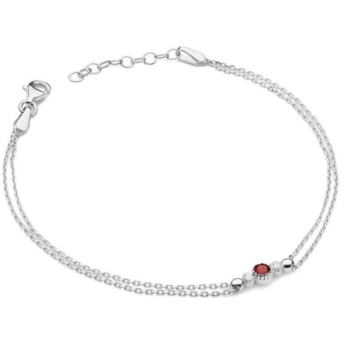 Złota bransoletka 585 białe złoto z diamentami i rubinem 1,70 g Złota bransoletka 585 białe złoto z diamentami i rubinem 1,70 g