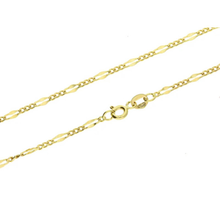 Elegancki złoty łańcuszek 585 splot figaro rozmiar 55 cm modny splot 14kt Elegancki złoty łańcuszek 585 splot figaro rozmiar 55 cm modny splot 14kt
