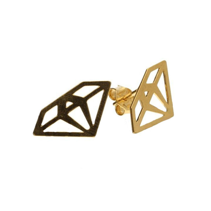 Srebrne pozłacane kolczyki 925 diament 1,05g Srebrne pozłacane kolczyki 925 diament 1,05g
