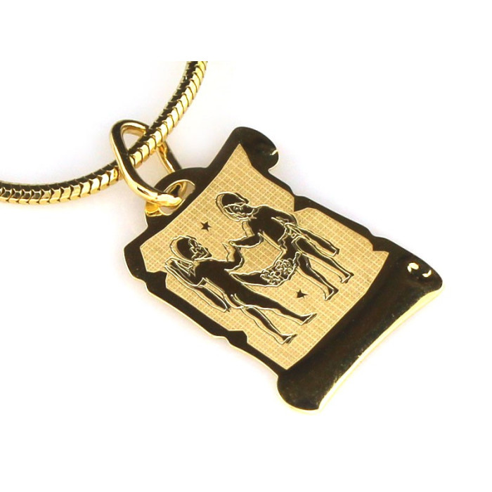 Stylowa złota zawieszka 375 znak zodiaku bliźnięta 9k Stylowa złota zawieszka 375 znak zodiaku bliźnięta 9k