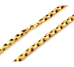 Masywny złoty łańcuch 585 męski z dużych składanych elementów 65cm 14k
