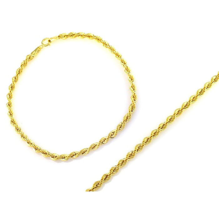 Złota bransoletka 375 skręcana korda 2.6mm Złota bransoletka 375 skręcana korda 2.6mm